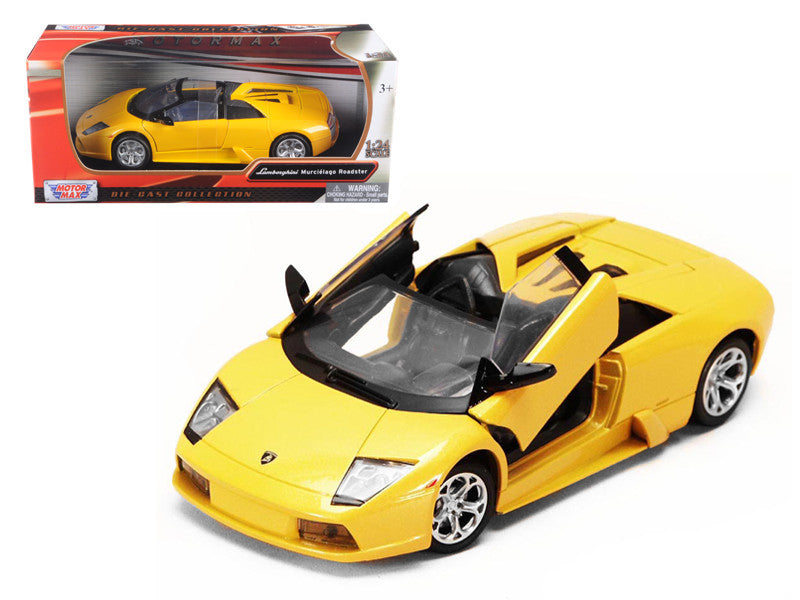 Lamborghini Murcielago Roadster Yellow Metallic 1/24 Diecast Model Car by Motormax-0
