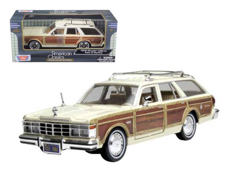 1979 Chrysler Lebaron Town & Country Cream 1/24 Diecast Model Car by Motormax-0