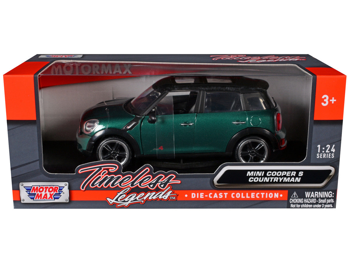 Motormax Mini Cooper S Countryman Oxford Green 1:24 diecast model in display box