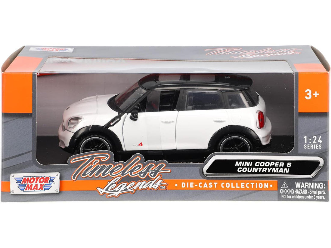 Mini Cooper S Countryman White 1/24 Diecast Car Model by Motormax-2