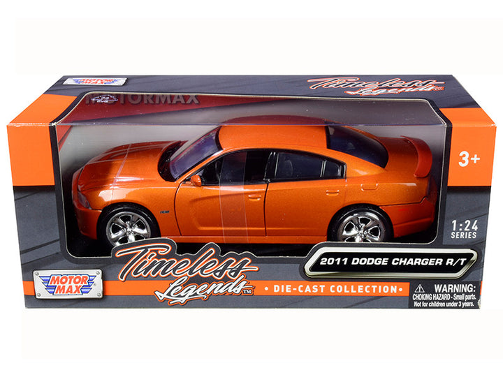 2011 Dodge Charger R/T Hemi Metallic Orange 1/24 Diecast Model Car by Motormax-0