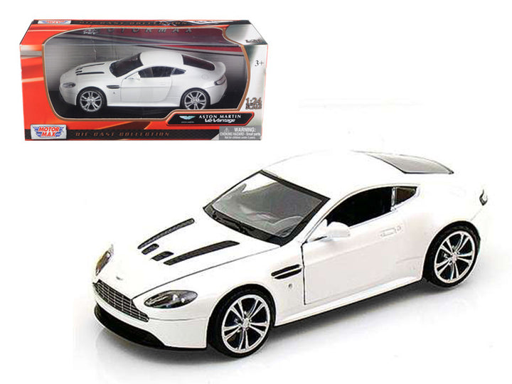 Aston Martin V12 Vantage Pearl White 1/24 Diecast Car Model by Motormax-0