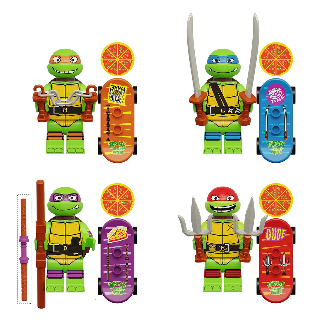 4 pack of Ninja Turtles Minifigures