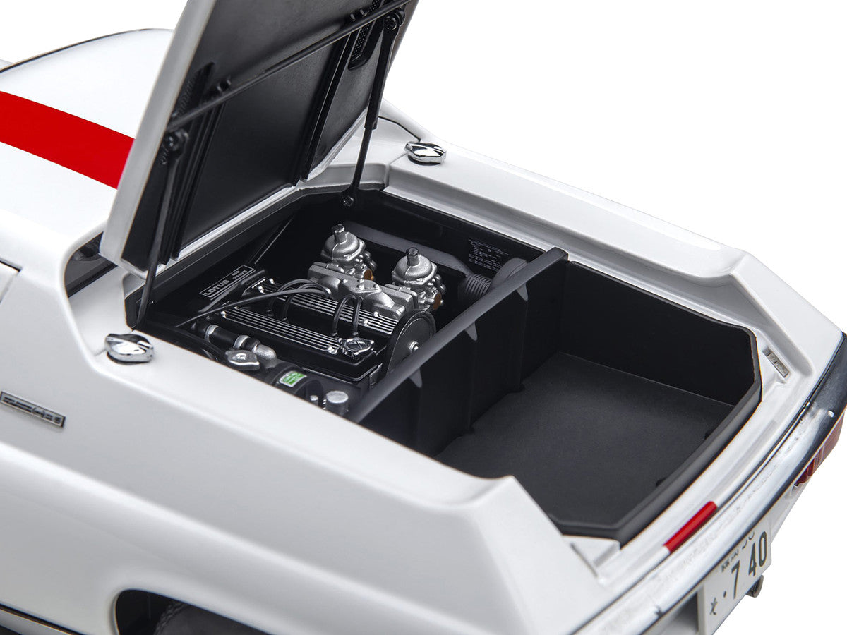 Lotus Europa Special White with Red Stripe and Graphics "The Circuit Wolf" 1/18 Model Car by Autoart-2