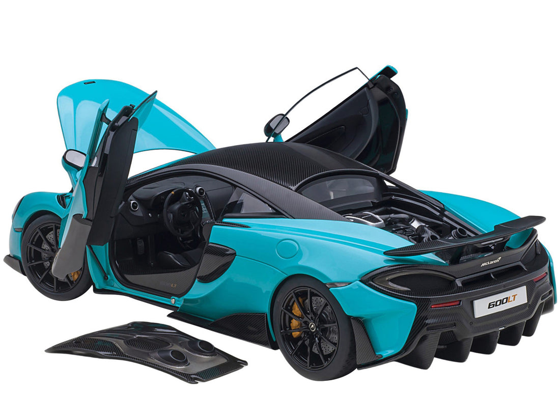 Mclaren 600LT Fistral Blue and Carbon 1/18 Model Car by Autoart-1