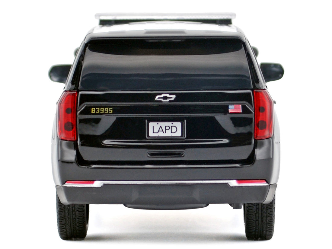 2025 Chevrolet Tahoe Police Pursuit Vehicle "Los Angeles Police Department (LAPD)" Black and White "Law Enforcement and Public Service" Series 1/24 Diecast Model Car by Motormax-3