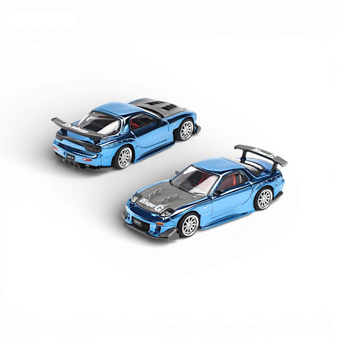 Mazda RX-7 Re-Amemiya Blue Chrome 1:64 by Pop Race  5