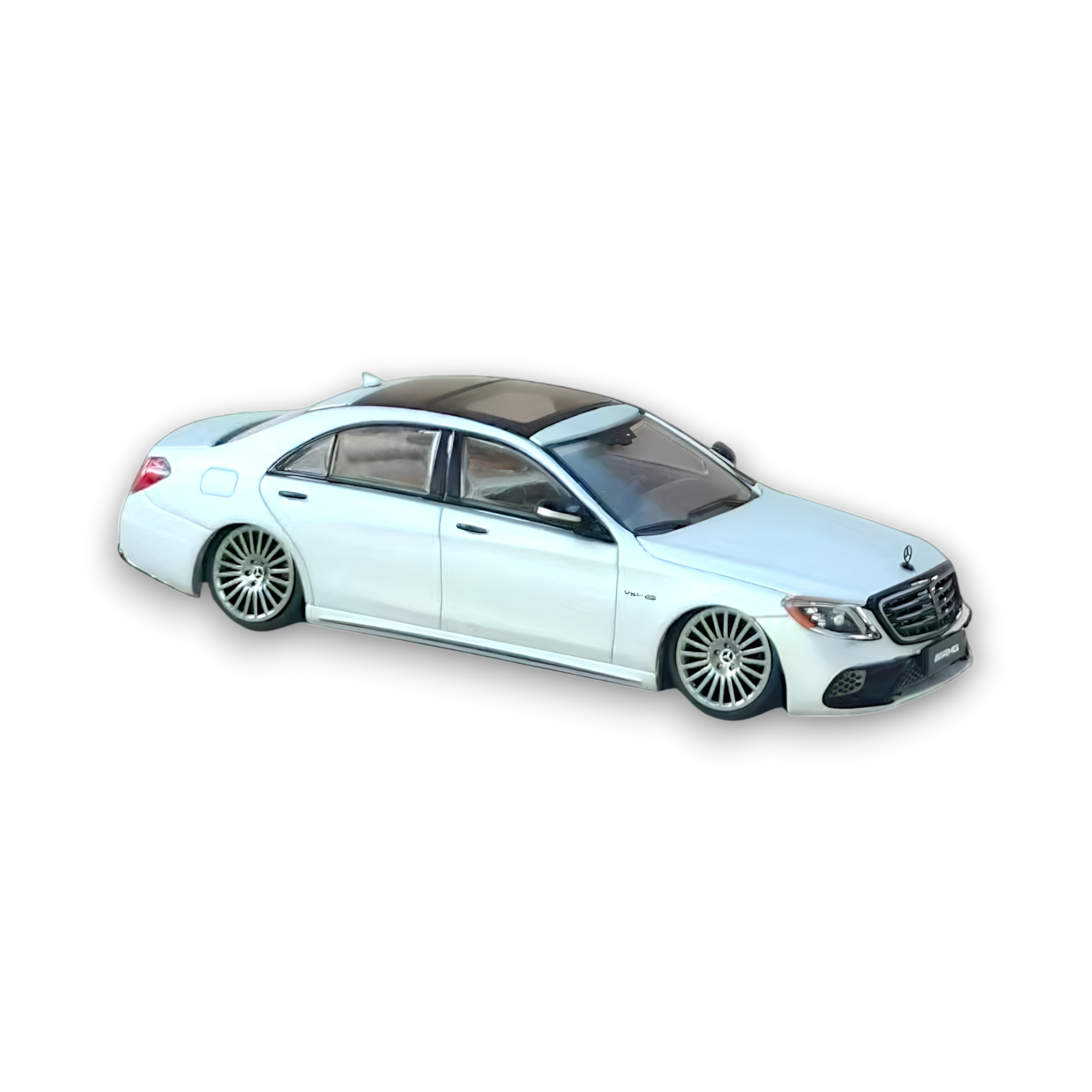 AMG S63 S Class W222 Matte Silver 1:64 by Rhino Model  2