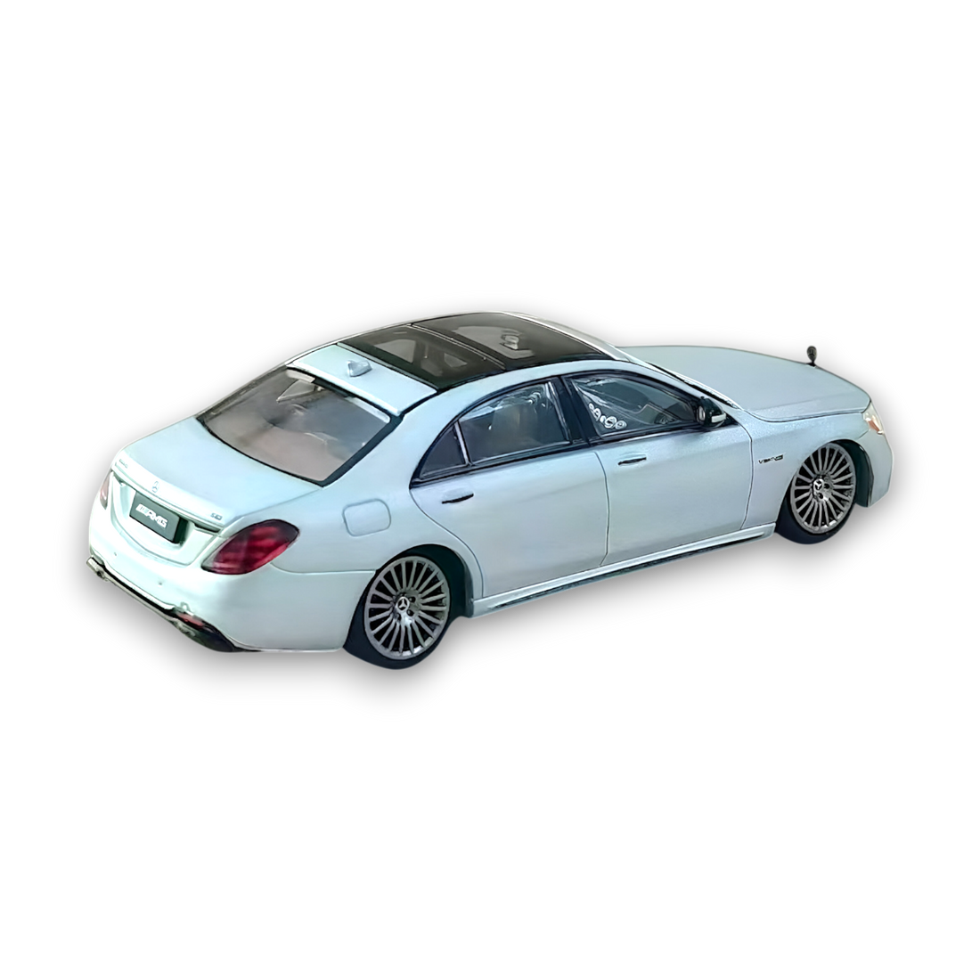AMG S63 S Class W222 Matte Silver 1:64 by Rhino Model  3