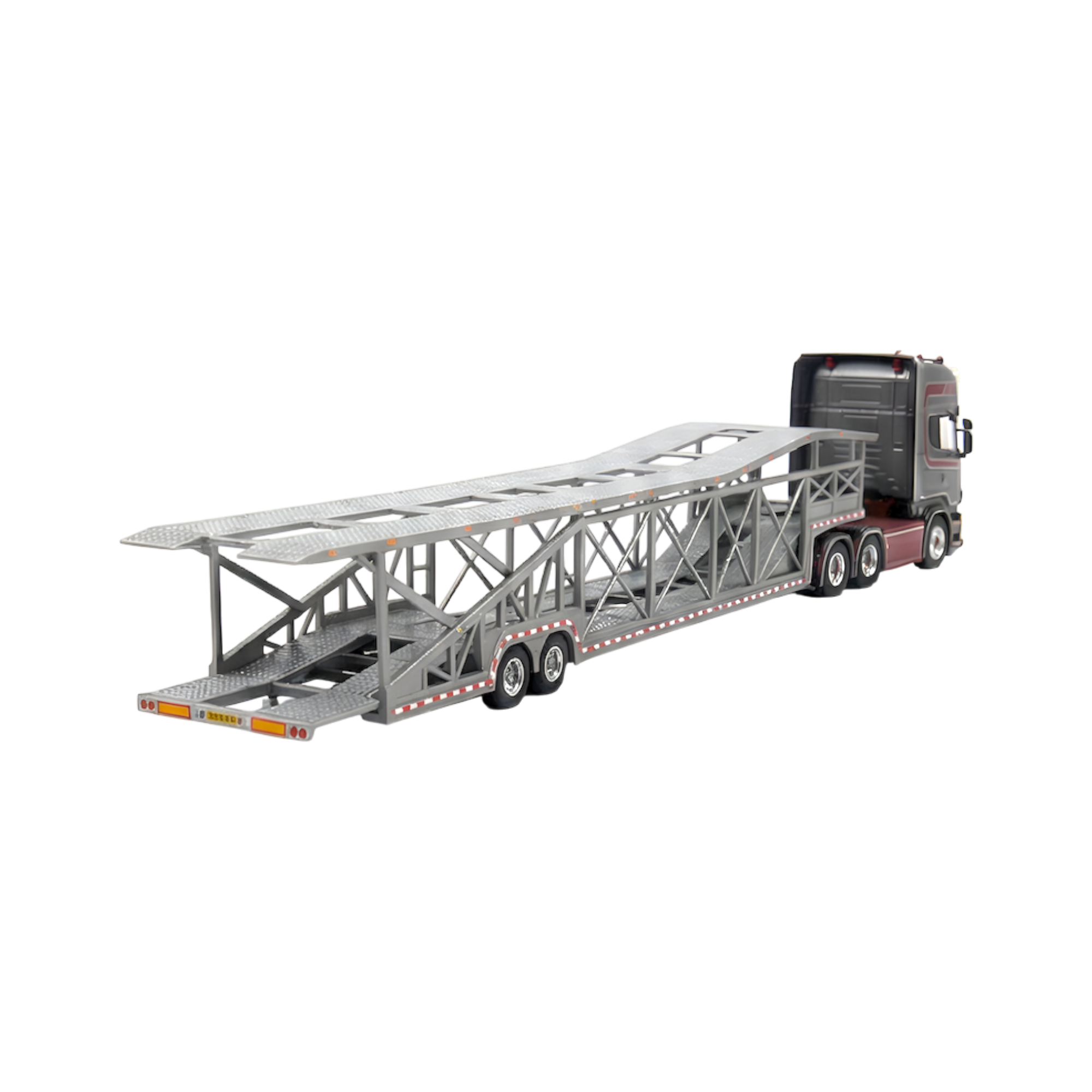 Scania Car Carrier Transport Truck Grey Red 1:64 - Limited to 299 Pcs by Flame  2