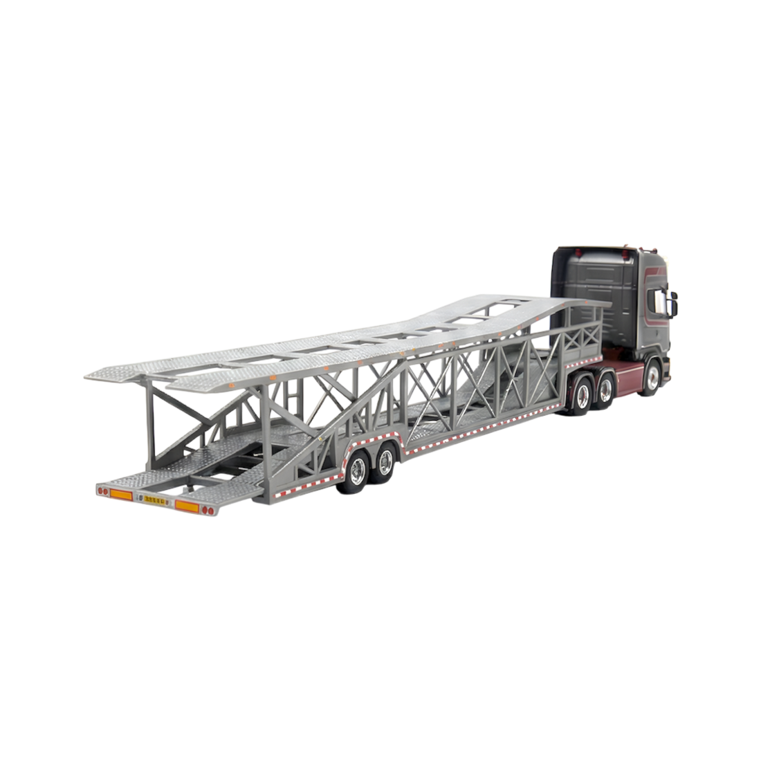 Scania Car Carrier Transport Truck Grey Red 1:64 - Limited to 299 Pcs by Flame  2