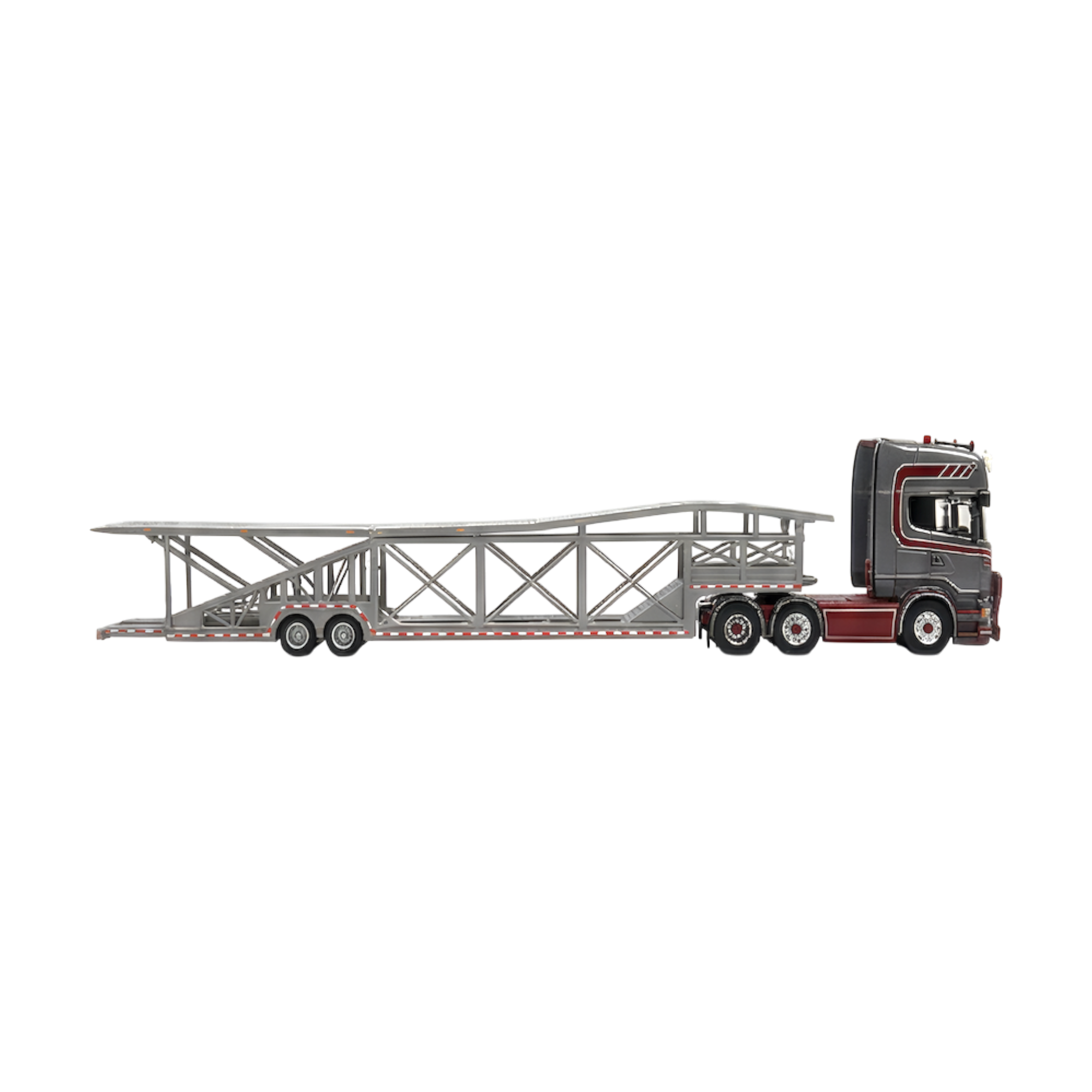 Scania Car Carrier Transport Truck Grey Red 1:64 - Limited to 299 Pcs by Flame  3