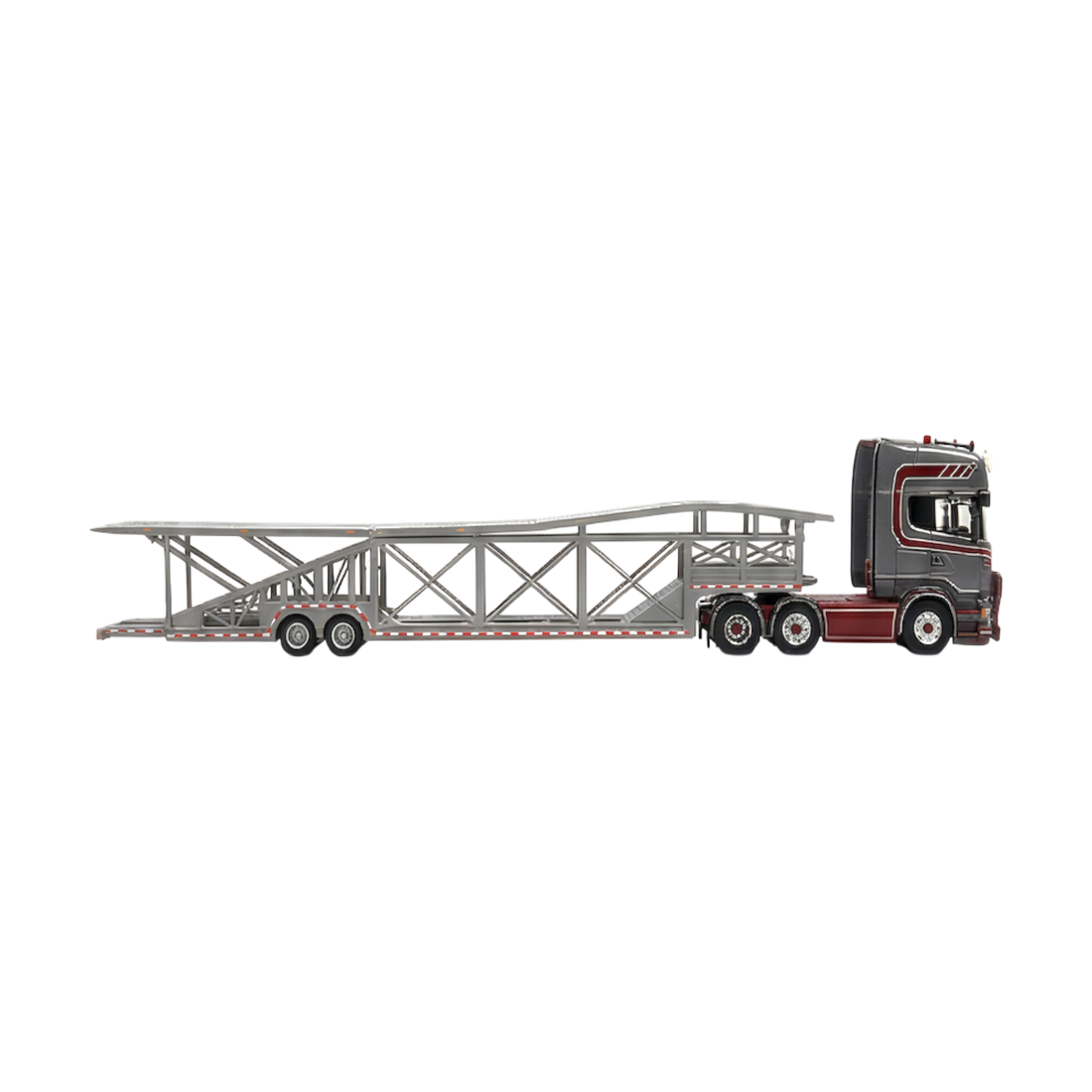Scania Car Carrier Transport Truck Grey Red 1:64 - Limited to 299 Pcs by Flame  3