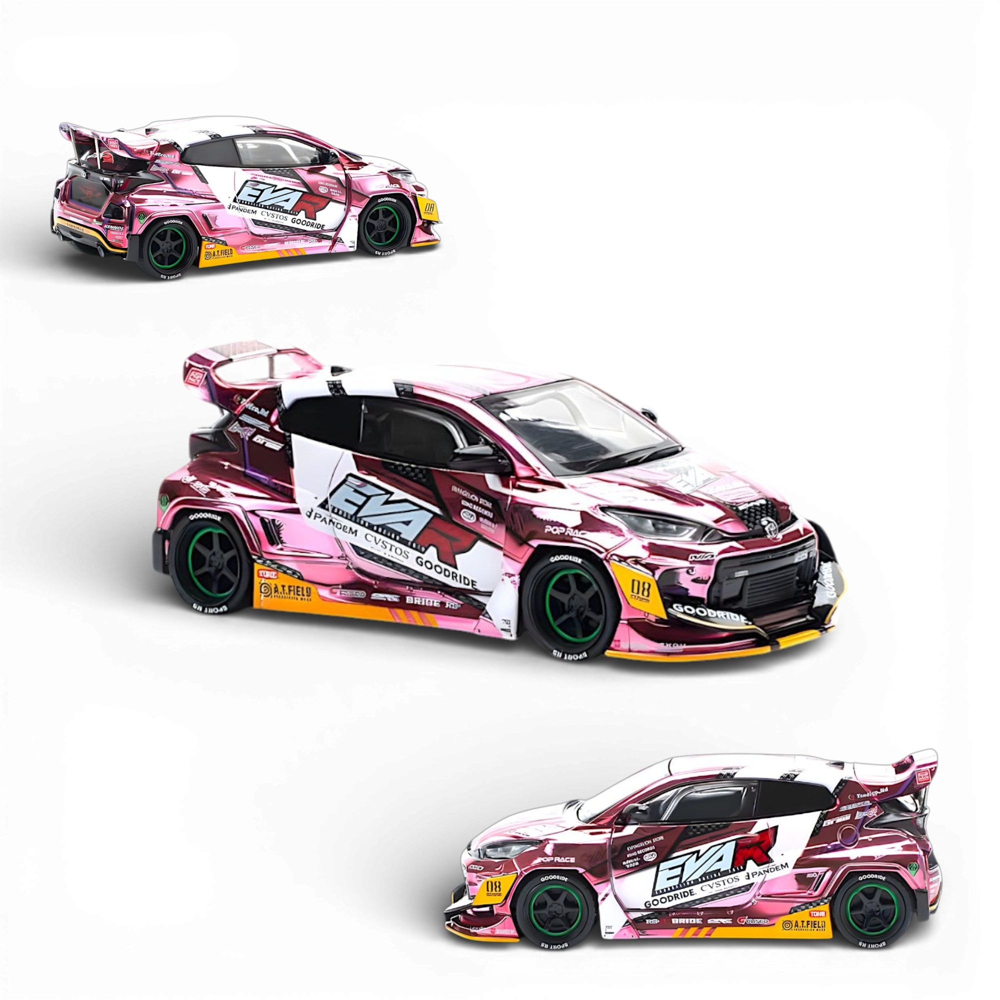 Toyota GR YARIS Pink EVA RT Production Model 1:64 by PopRace 