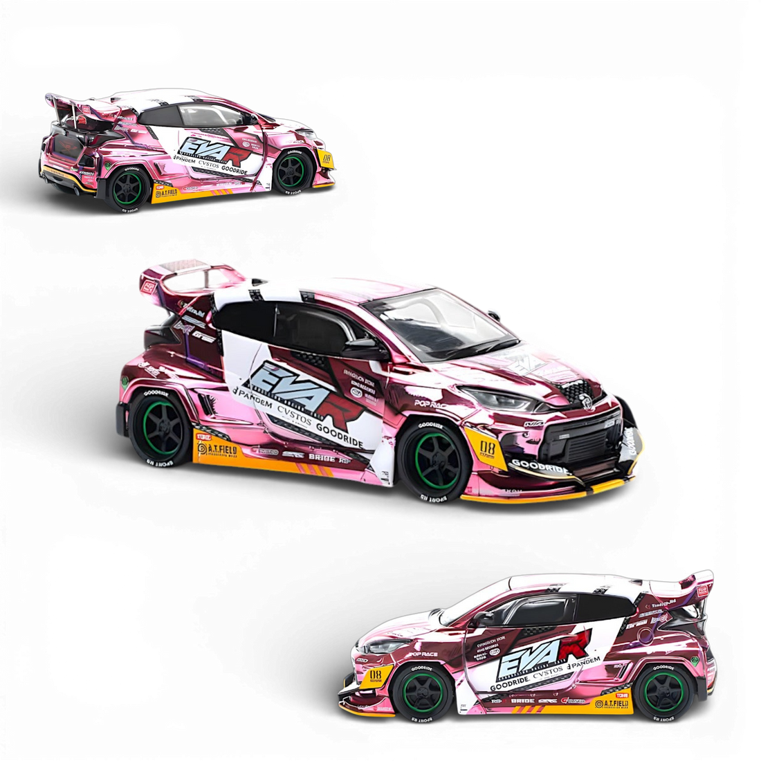 Toyota GR YARIS Pink EVA RT Production Model 1:64 by PopRace 