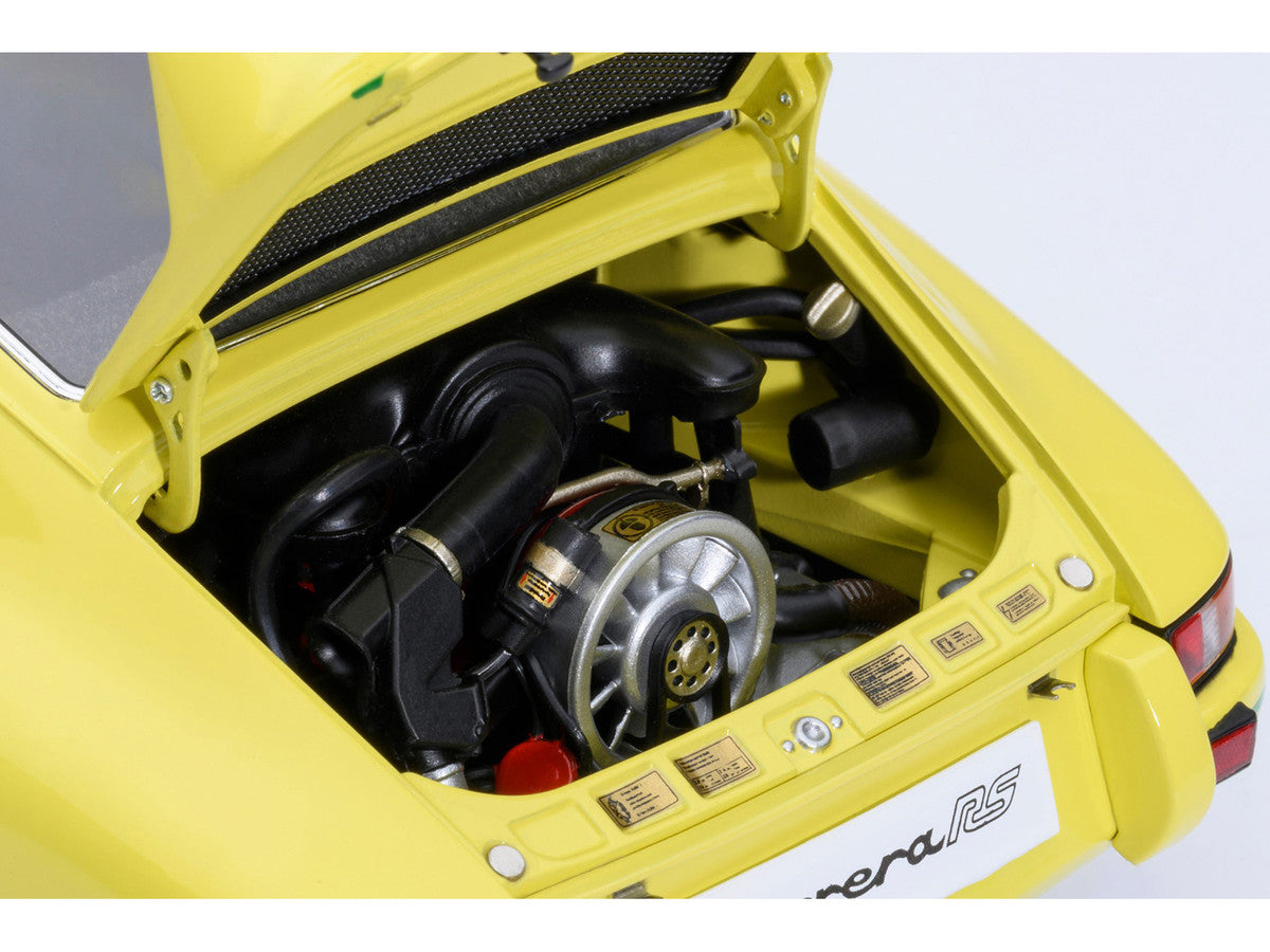 Porsche 911 Carrera 2.7 RS Light Yellow with Green Stripes and Wheels 1/18 Model Car by Autoart-3