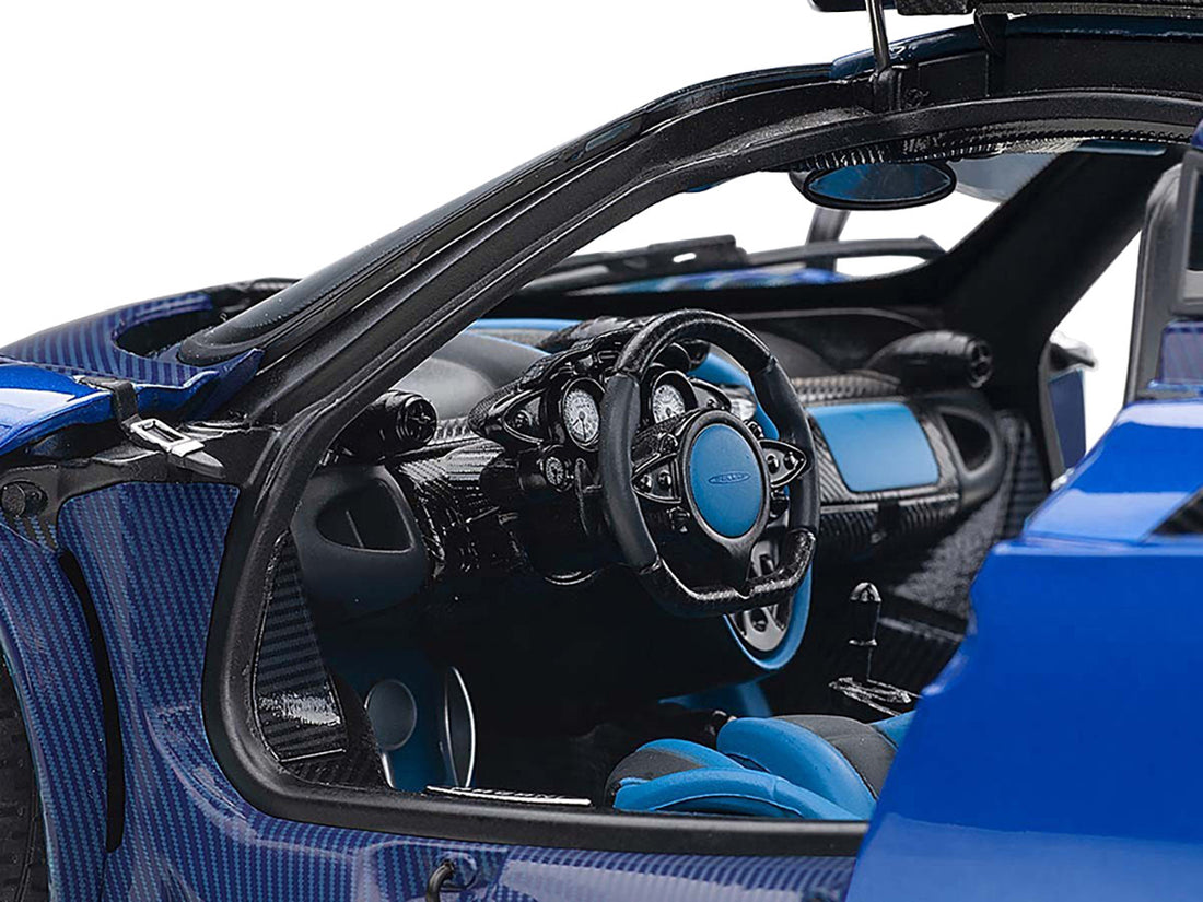 Pagani Huayra BC Blu Francia / Candy Blue Metallic with Carbon Accents 1/18 Model Car by Autoart-2