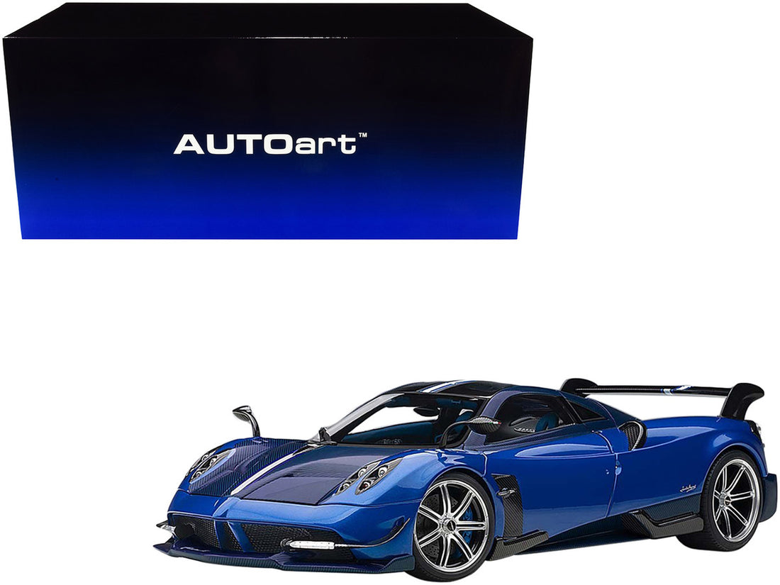 Pagani Huayra BC Blu Francia / Candy Blue Metallic with Carbon Accents 1/18 Model Car by Autoart-0