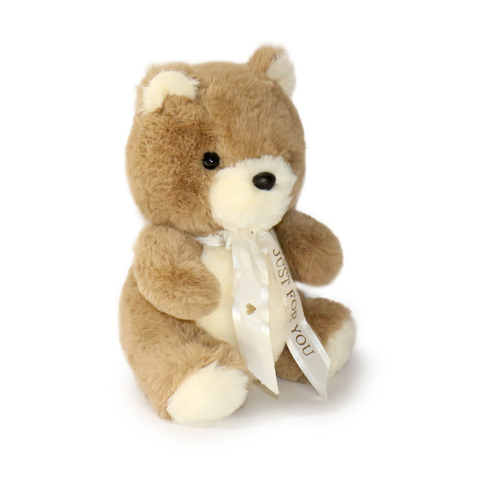 Plush Bear with White Ribbon 8-inch  2