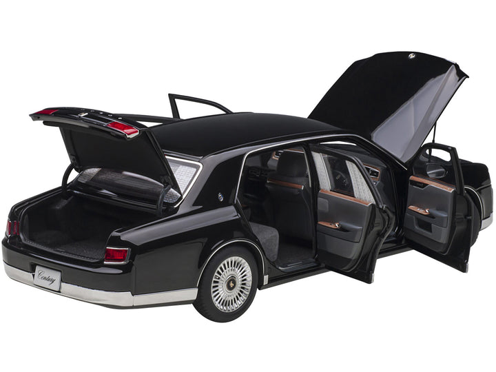 Toyota Century with Curtains RHD (Right Hand Drive) Black Special Edition 1/18 Model Car by Autoart 2