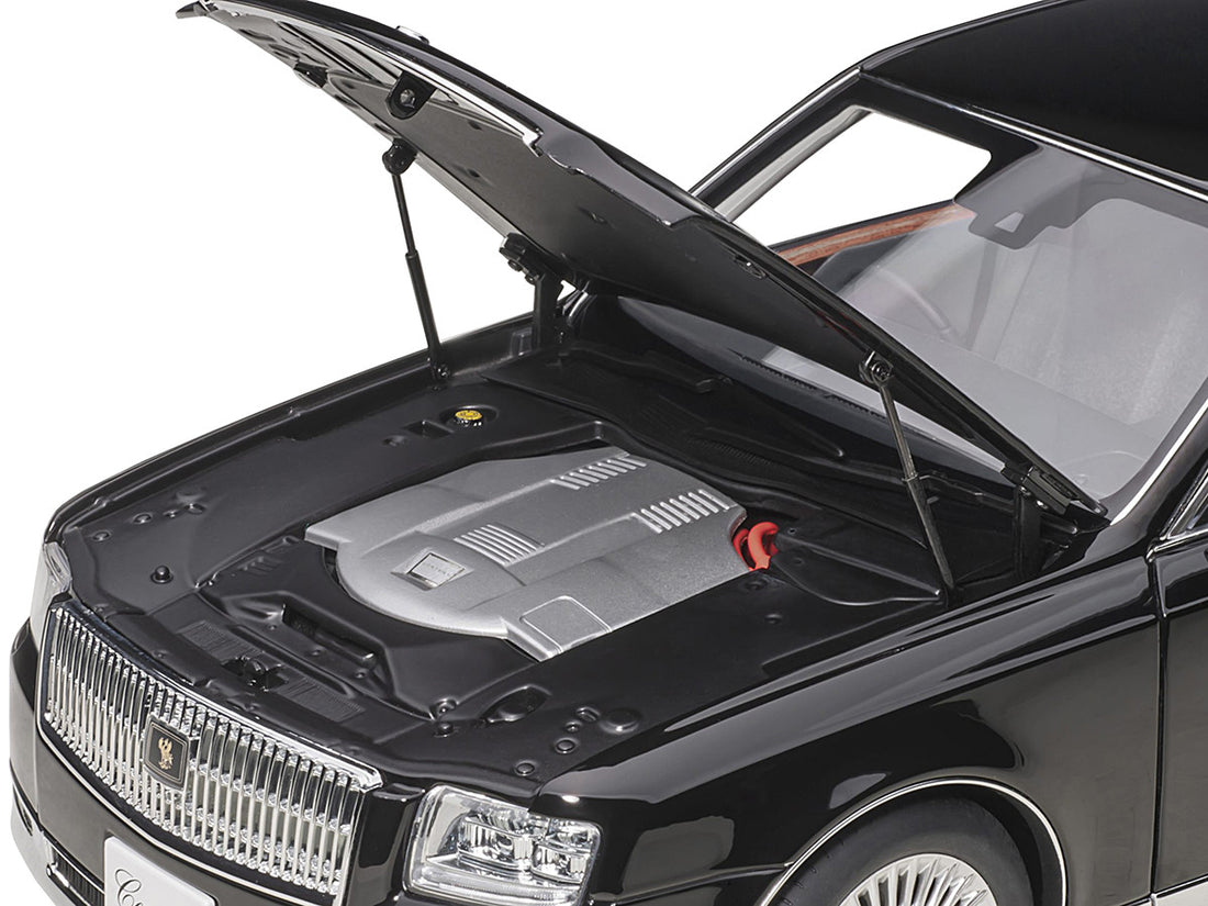Toyota Century with Curtains RHD (Right Hand Drive) Black Special Edition 1/18 Model Car by Autoart 3