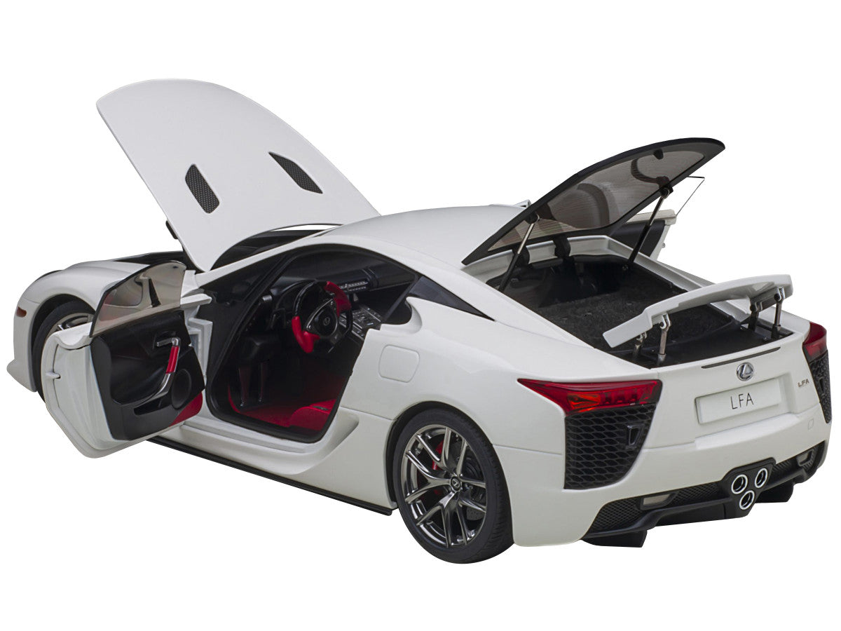 Lexus LFA Whitest White with Red and Black Interior 1/18 Model Car by Autoart 2