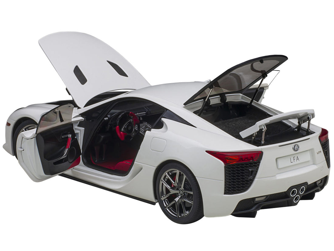Lexus LFA Whitest White with Red and Black Interior 1/18 Model Car by Autoart 2