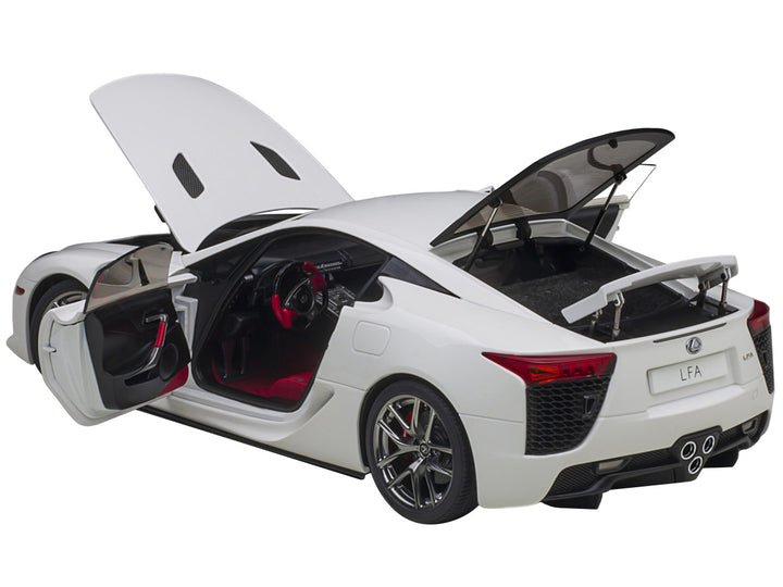 Lexus LFA Whitest White with Red and Black Interior 1/18 Model Car by Autoart 2
