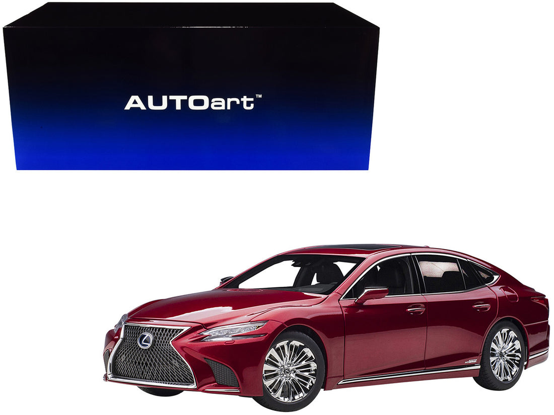 Lexus LS500h Morello Red Metallic with Chrome Wheels 1/18 Model Car by Autoart-0