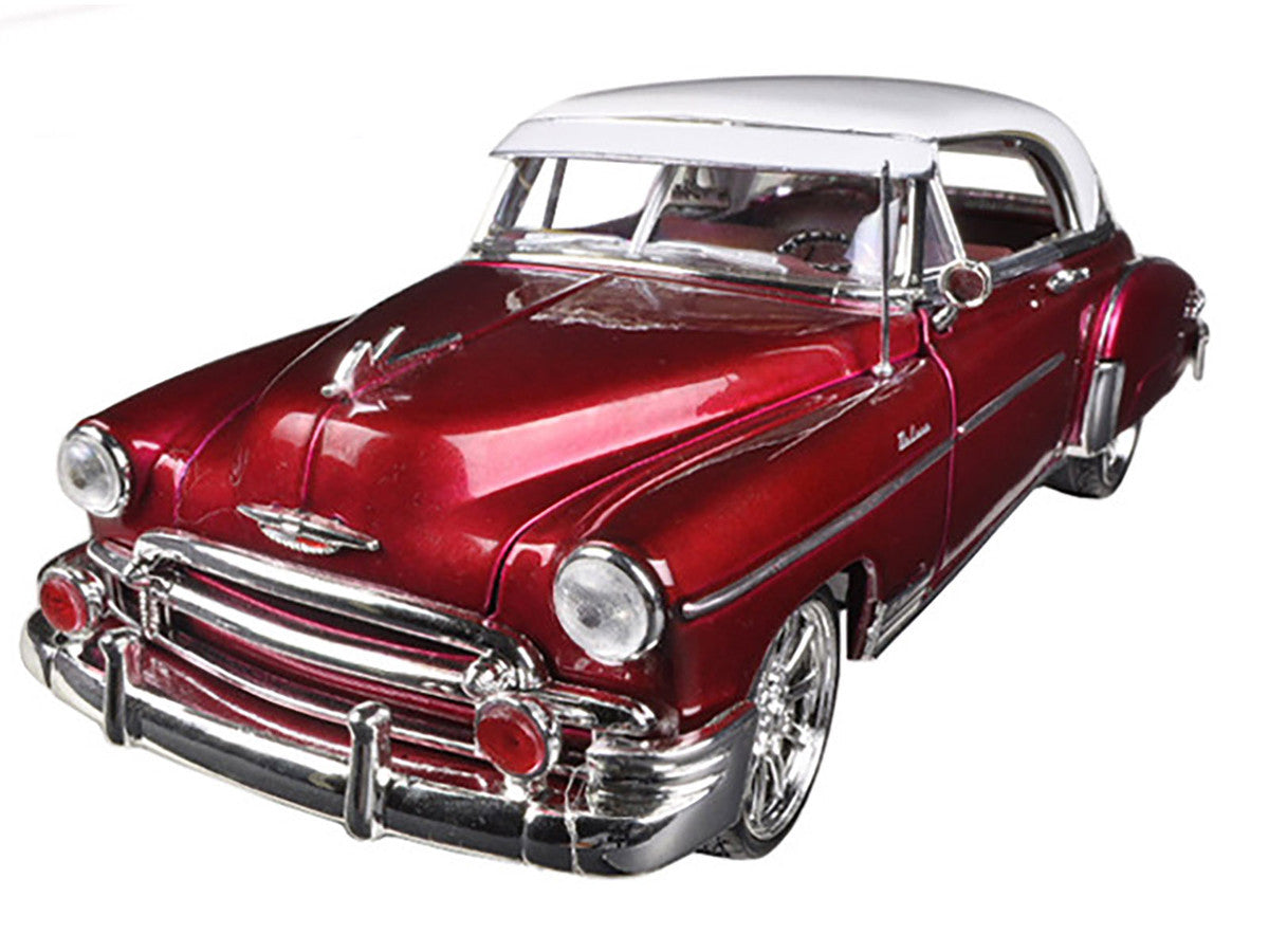 1950 Chevrolet Bel Air Metallic Dark Red Custom 1/18 Diecast Car Model by Motormax-1