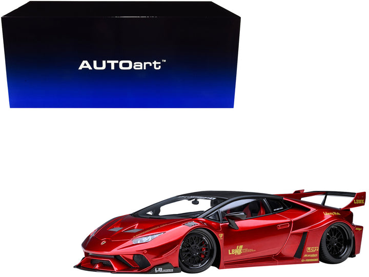 Lamborghini Huracan GT "LB-Silhouette Works" Hyper Red Metallic with Black Top 1/18 Model Car by Autoart-0
