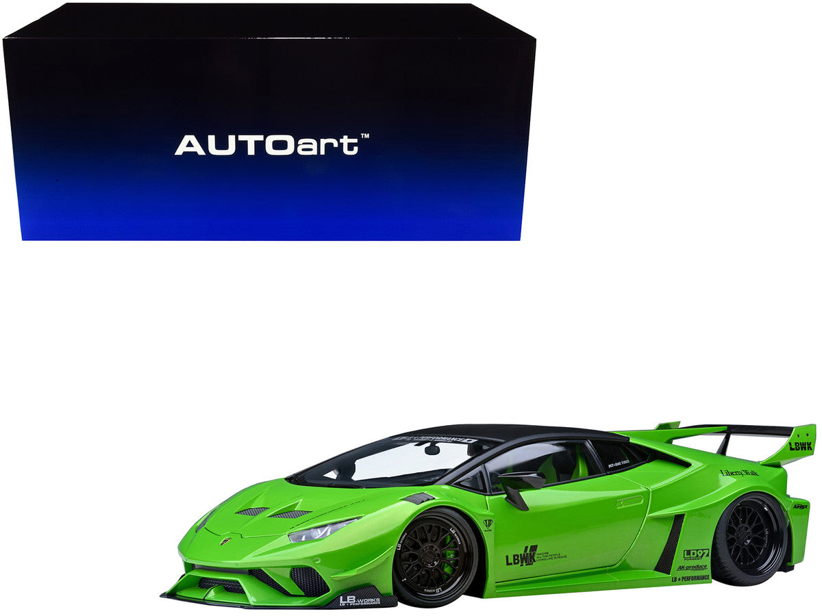 Lamborghini Huracan GT "LB-Silhouette Works" Pearl Green Metallic with Black Top 1/18 Model Car by Autoart-0