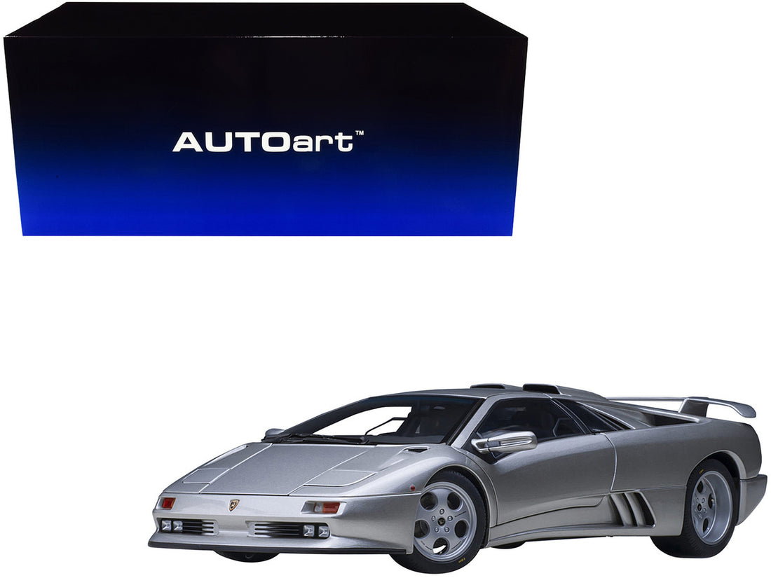 Lamborghini Diablo SE30 Jota Titanio Silver Metallic 1/18 Model Car by Autoart-0