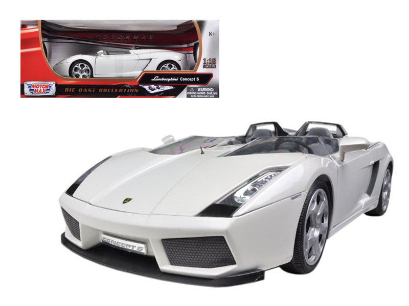 Lamborghini Concept S Pearl White 1/18 Diecast Car Model by Motormax-0