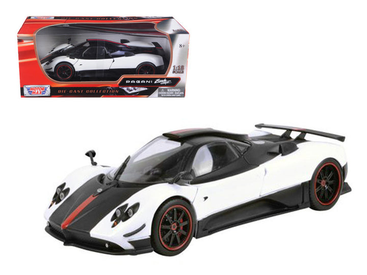 Pagani Zonda 5 Cinque White and Black 1/18 Diecast Model Car by Motormax-0