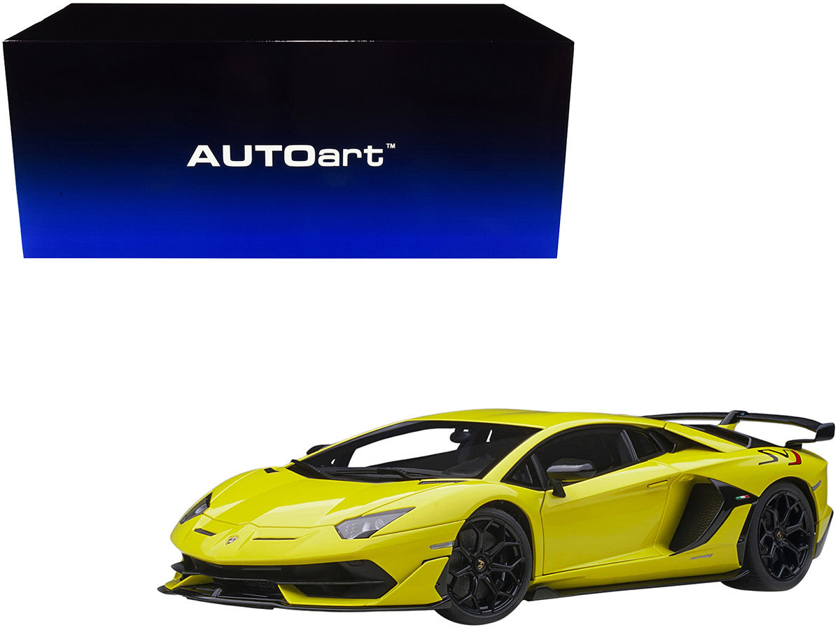 Lamborghini Aventador SVJ Giallo Tenerife / Pearl Yellow 1/18 Model Car by Autoart-0