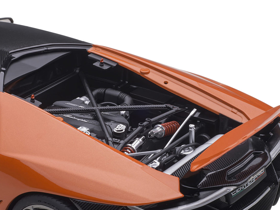 Lamborghini Centenario Arancio Argos / Pearl Orange with Carbon Top 1/18 Model Car by Autoart-3