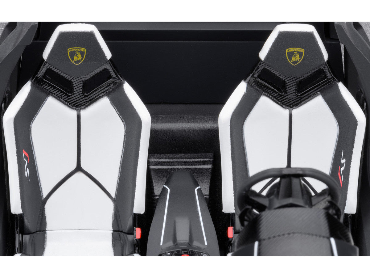 Lamborghini Aventador SVJ Bianco Asopo Pearl White with Gold Wheels 1/18 Model Car by Autoart-3