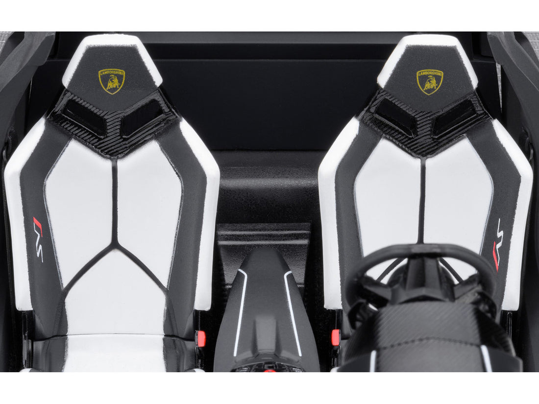 Lamborghini Aventador SVJ Bianco Asopo Pearl White with Gold Wheels 1/18 Model Car by Autoart-3