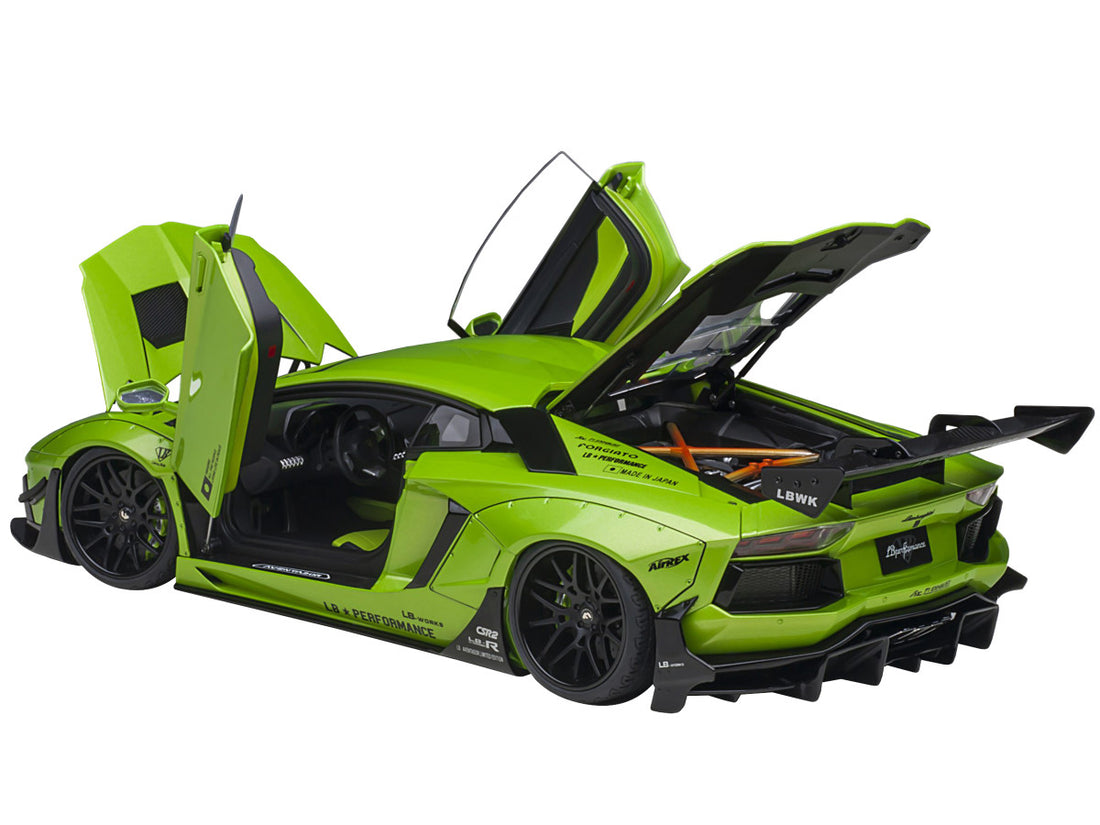 Lamborghini Aventador Liberty Walk LB-Works Pearl Green Metallic Limited Edition 1/18 Model Car by Autoart-1