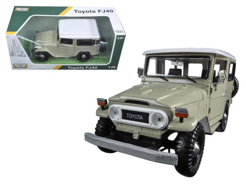 Toyota FJ40 Beige with White Top 1/24 Diecast Model Car by Motormax-0