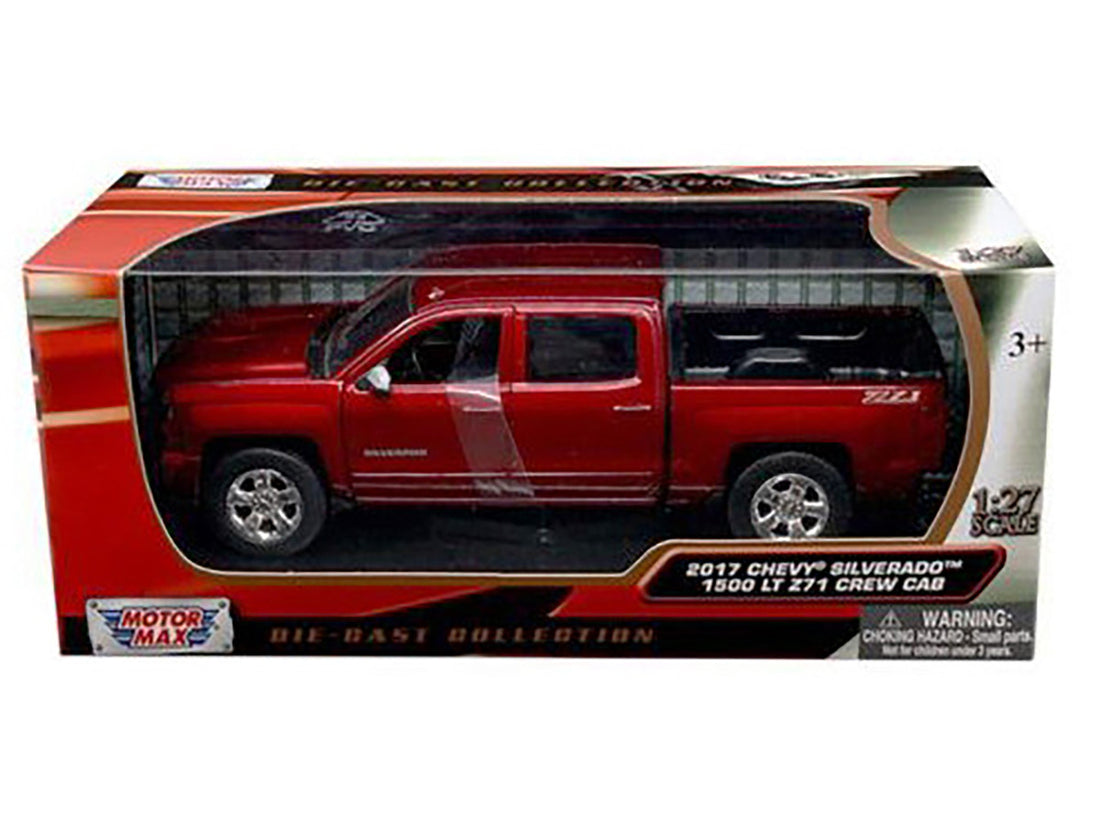 2017 Chevrolet Silverado 1500 LT Z71 Crew Cab Metallic Red 1/27 Diecast Model Car by Motormax-2