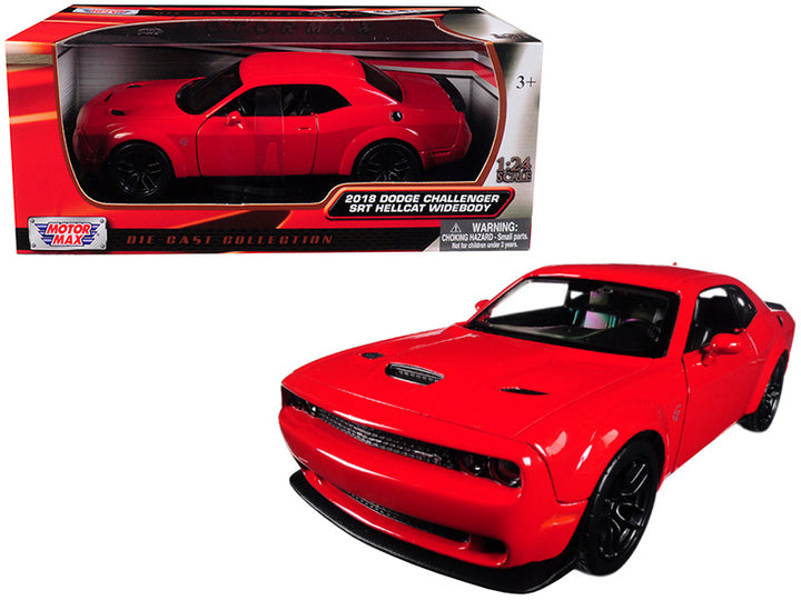 2018 Dodge Challenger SRT Hellcat Widebody Red 1/24 Diecast Model Car by Motormax-0