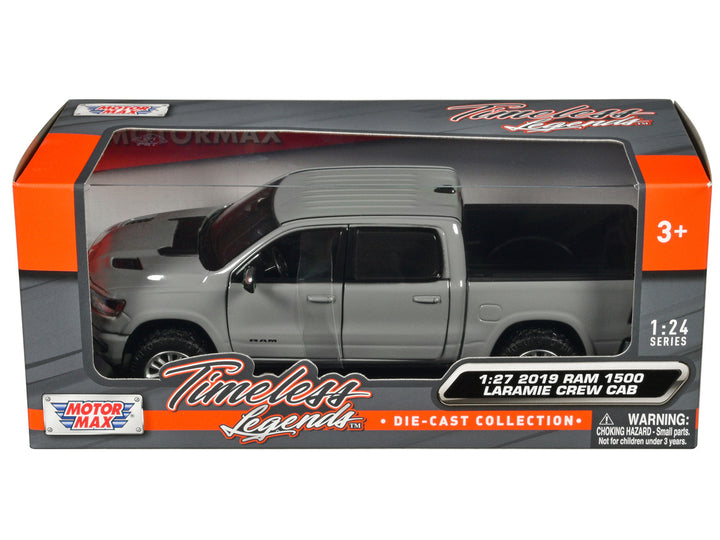 2019 RAM 1500 Laramie Crew Cab Pickup Truck Gray "Timeless Legends" Series 1/27 Diecast Model Car by Motormax-0