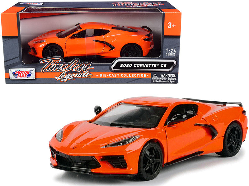 2020 Chevrolet Corvette C8 Stingray Orange "Timeless Legends" 1/24 Diecast Model Car by Motormax-0