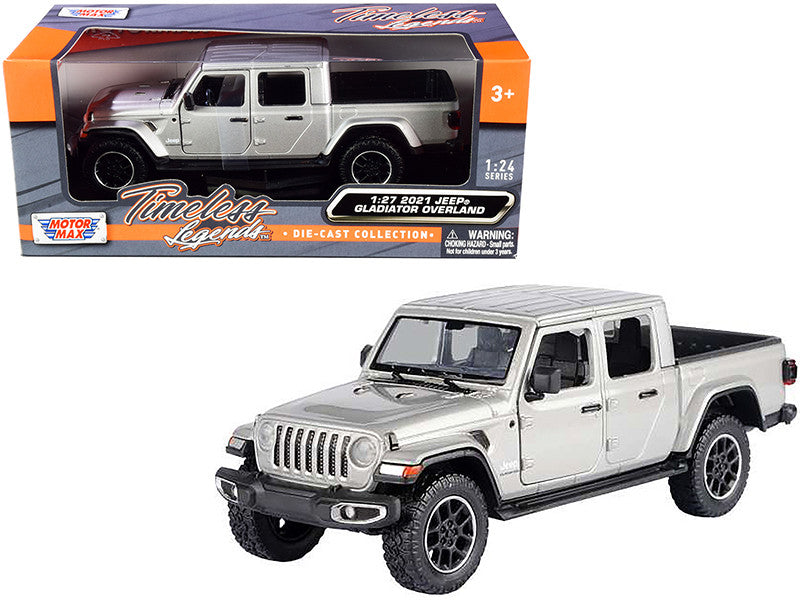 2021 Jeep Gladiator Overland (Closed Top) Pickup Truck Silver Metallic 1/24-1/27 Diecast Model Car by Motormax-0