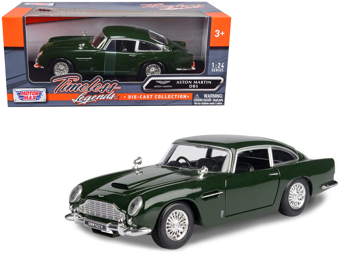 Aston Martin DB5 RHD (Right Hand Drive) Dark Green "Timeless Legends" Series 1/24 Diecast Model Car by Motormax-0