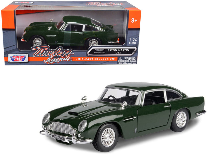 Aston Martin DB5 RHD (Right Hand Drive) Dark Green "Timeless Legends" Series 1/24 Diecast Model Car by Motormax-0