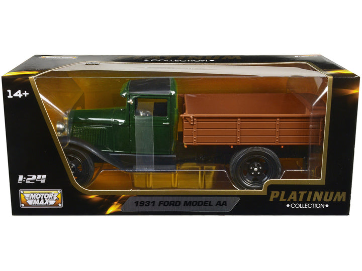 1931 Ford Model AA Pickup Truck Dark Green and Black "Platinum Collection" Series 1/24 Diecast Model Car by Motormax-0