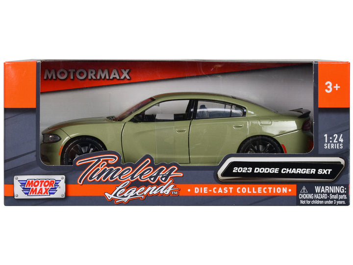 Dodge Charger 2023 SXT Green Metallic "Timeless Legends" Series 1/24 Diecast Model Car by Motormax